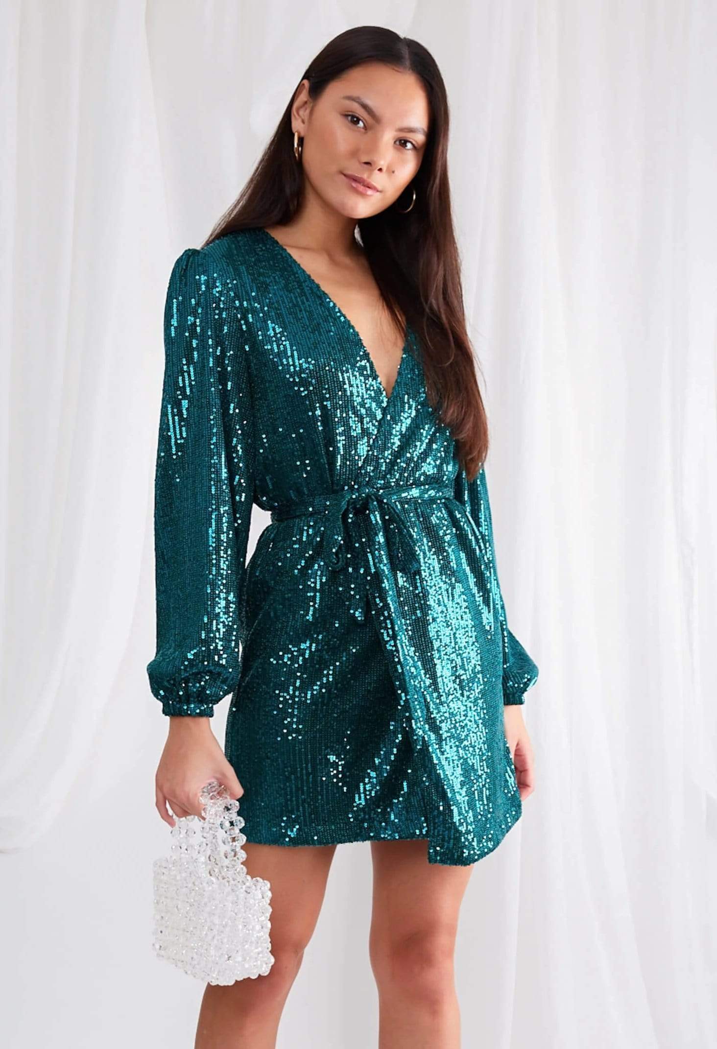 Willow Wrap Dress - Emerald Green ...